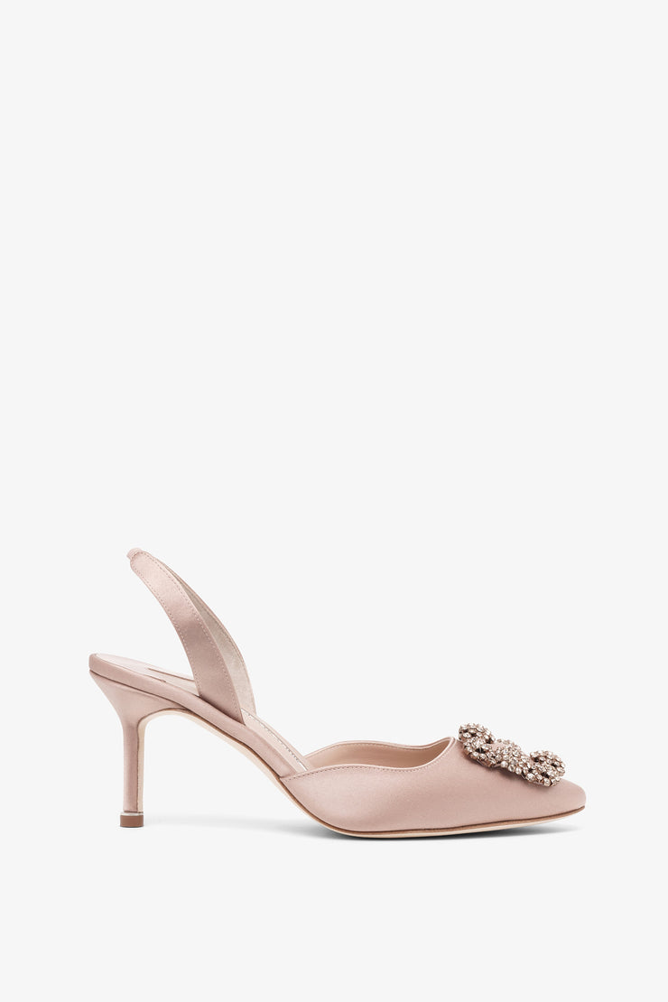 Hangisli 70 beige rose satin slingbacks