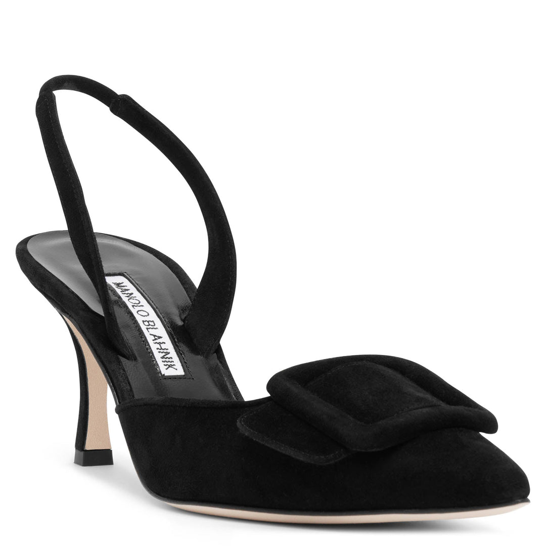 靴 MANOLO BLAHNIK MAYSLI 37 Maysli 70 raffia slingback pumps in blue - Manolo Blahnik