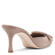 Maysale 70 beige suede mules