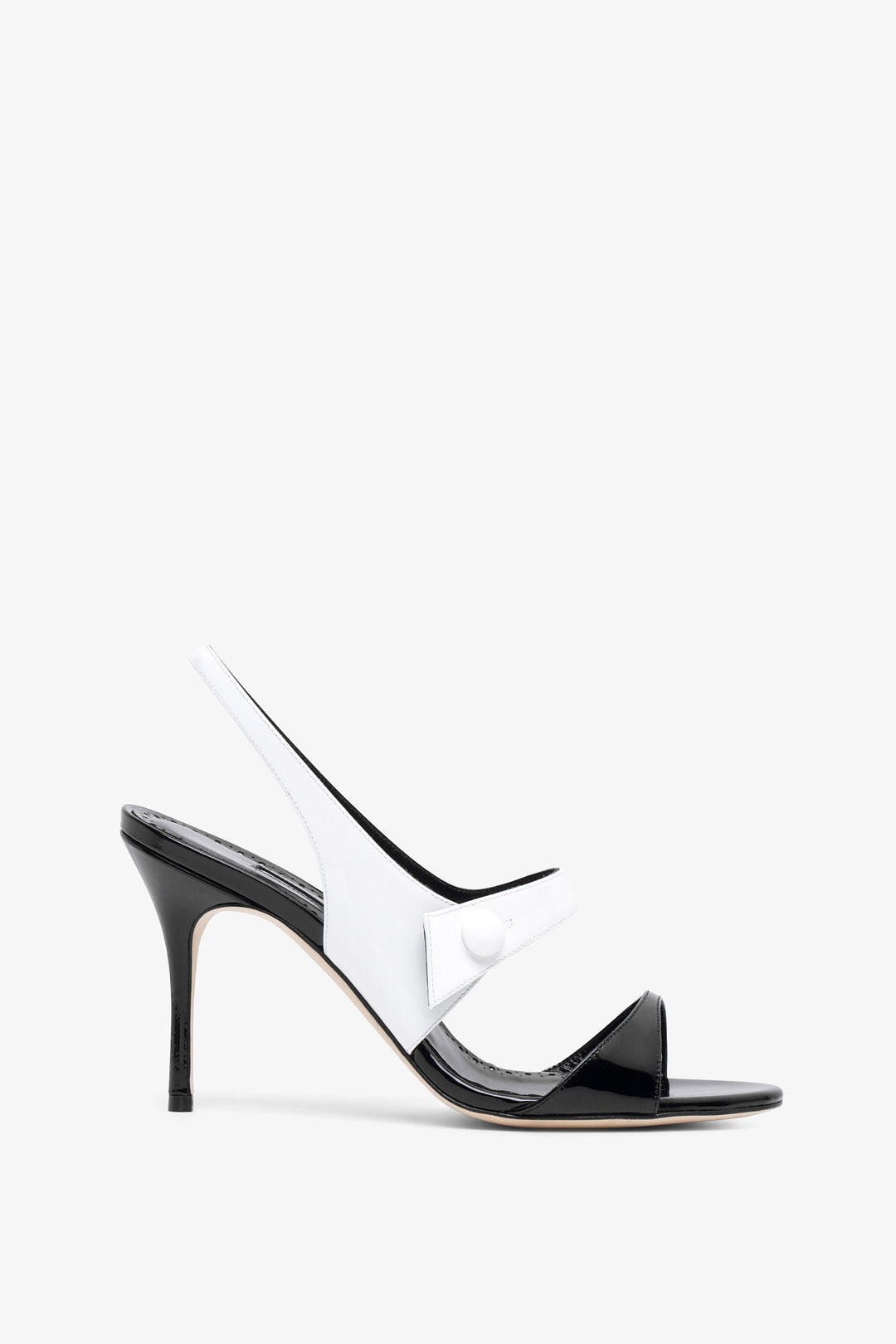 Manolo Blahnik | Climnetra 90 black and white patent sandals