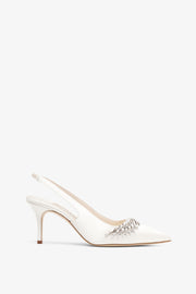 Terala 70 ivory satin slingbacks