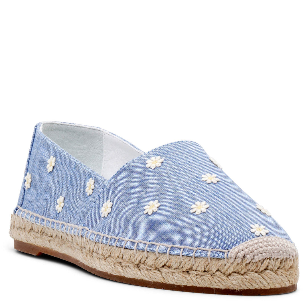 Manolo Blahnik Susille daisy chambray espadrilles Savannahs