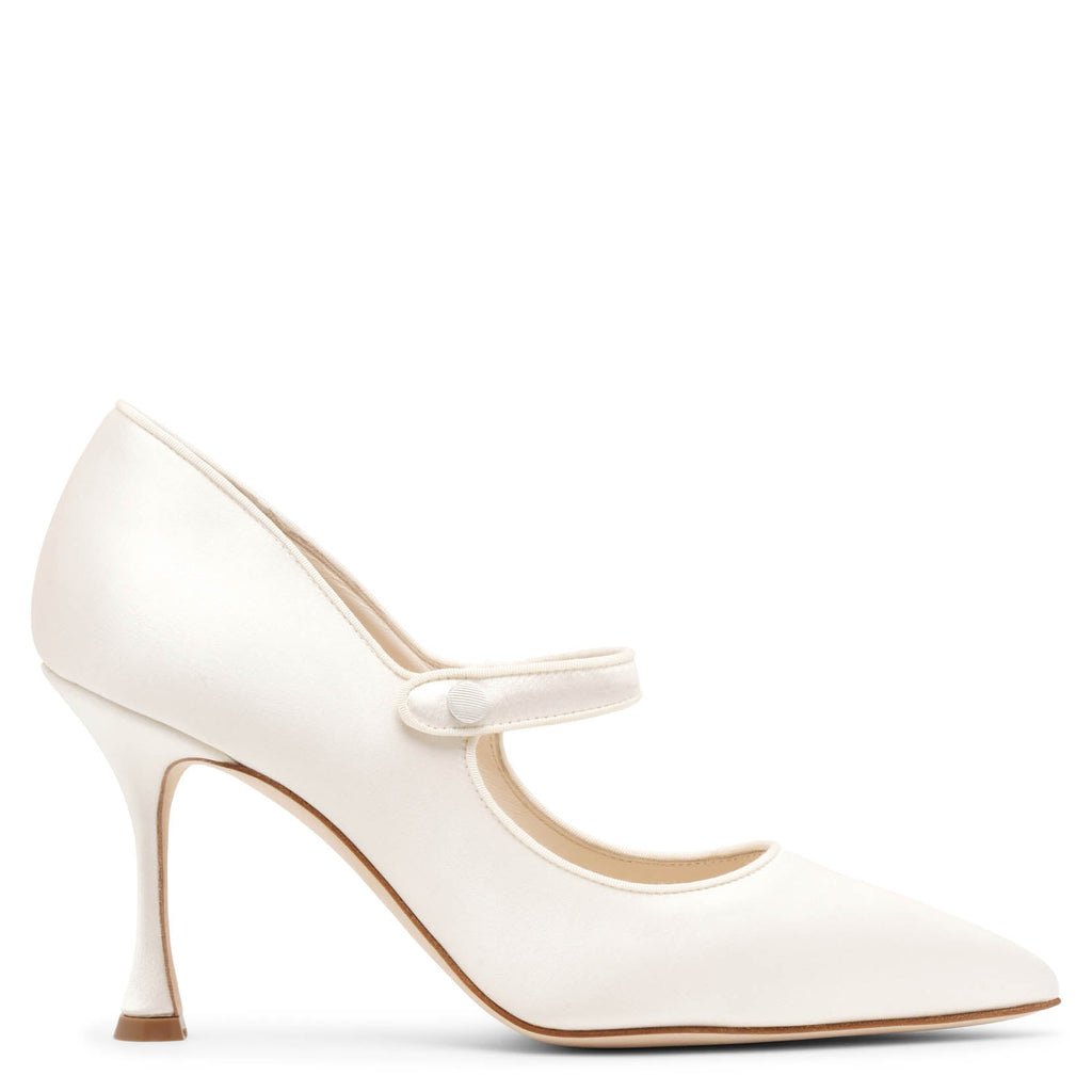 Camparinew 90 ivory satin pumps