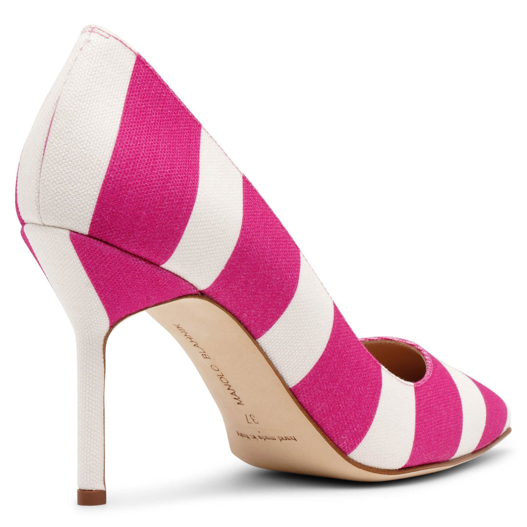 Manolo Blahnik | BB 90 pink stripe cotton pumps | Savannahs