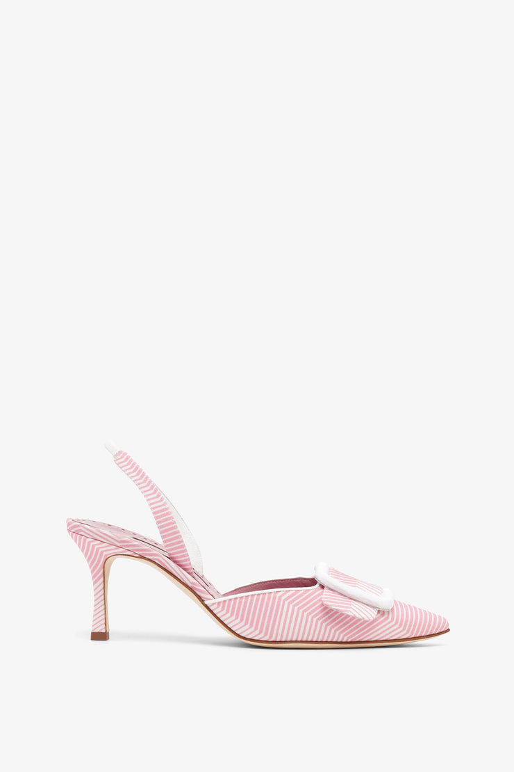 Mayslibi 70 pink grosgrain slingbacks