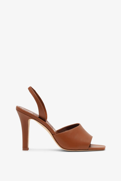 Manolo Blahnik | Clotilde 105 brown leather sandals | Savannahs