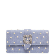 Capri daisy chambray clutch