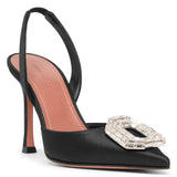 Camelia sling 90 black satin pumps