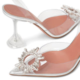 Begum crystal embellished transparent pvc pumps
