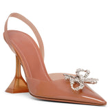 Rosie embellished nude pvc pumps