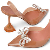 Rosie embellished nude pvc pumps