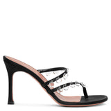 Tina black satin mules