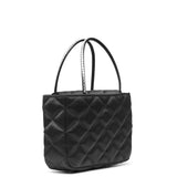 Betty black satin tote bag