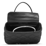 Betty black satin tote bag