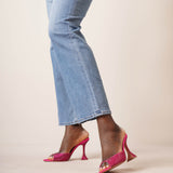 Caroline 95 pink crystal mules