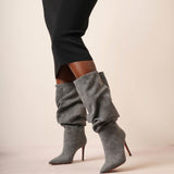 Jahleel 95 grey denim booties
