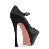 Yigit 150 black satin pumps