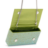 Superamini Paloma green crystal clutch
