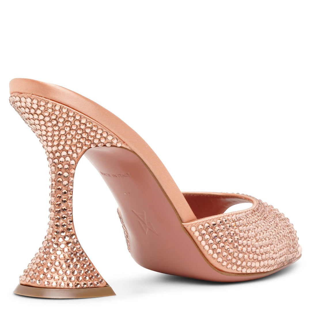 Amina Muaddi Caroline 95 peach crystal mules Savannahs