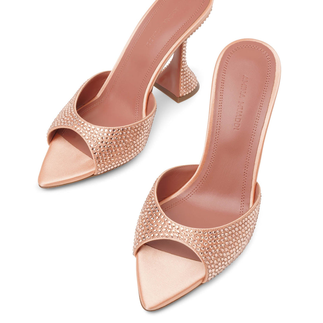 AMINA MUADDI◆ロージー・クリスタル・リボン 95mm ミュール AMINA MUADDI Rosie Glass Heel in Tanzanite & Tanzanite