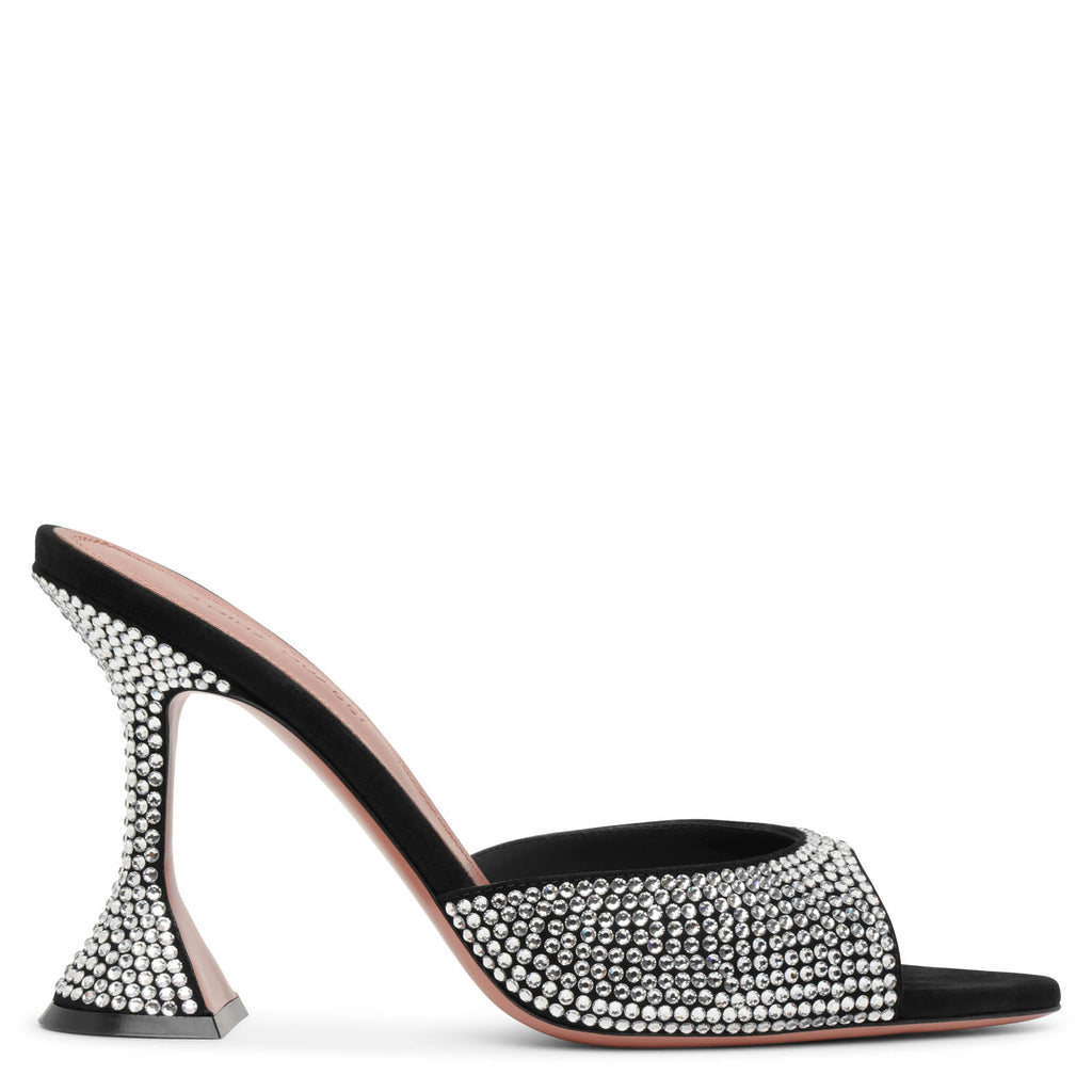 サンダル・ミュール AMINA MUADDI Black Satin Salma Mules SALMA SLIPPER