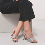 Lupita 95 crystal silver mules