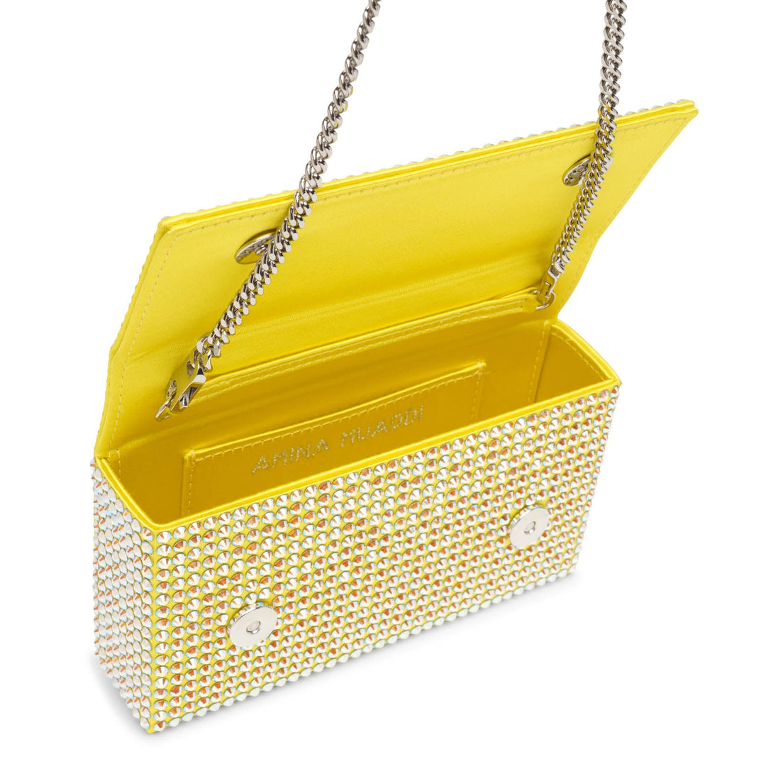 Amina Muaddi | Superamini paloma yellow crystal clutch