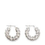 Jahleel hoop small white silver crystal earrings