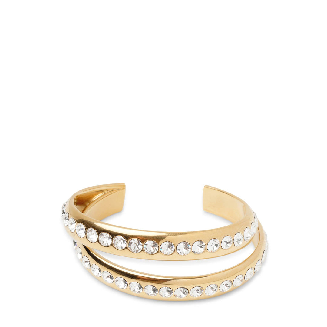 Amina Muaddi | Jahleel bangle gold white crystal bracelet | Savannahs