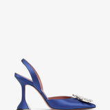 Begum sling 95 blue satin pumps