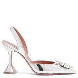 Begum sling 95 silver mirror patent pumps