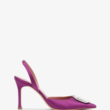 Camelia sling 90 purple satin pumps