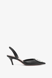 Camelia sling 60 black leather pumps