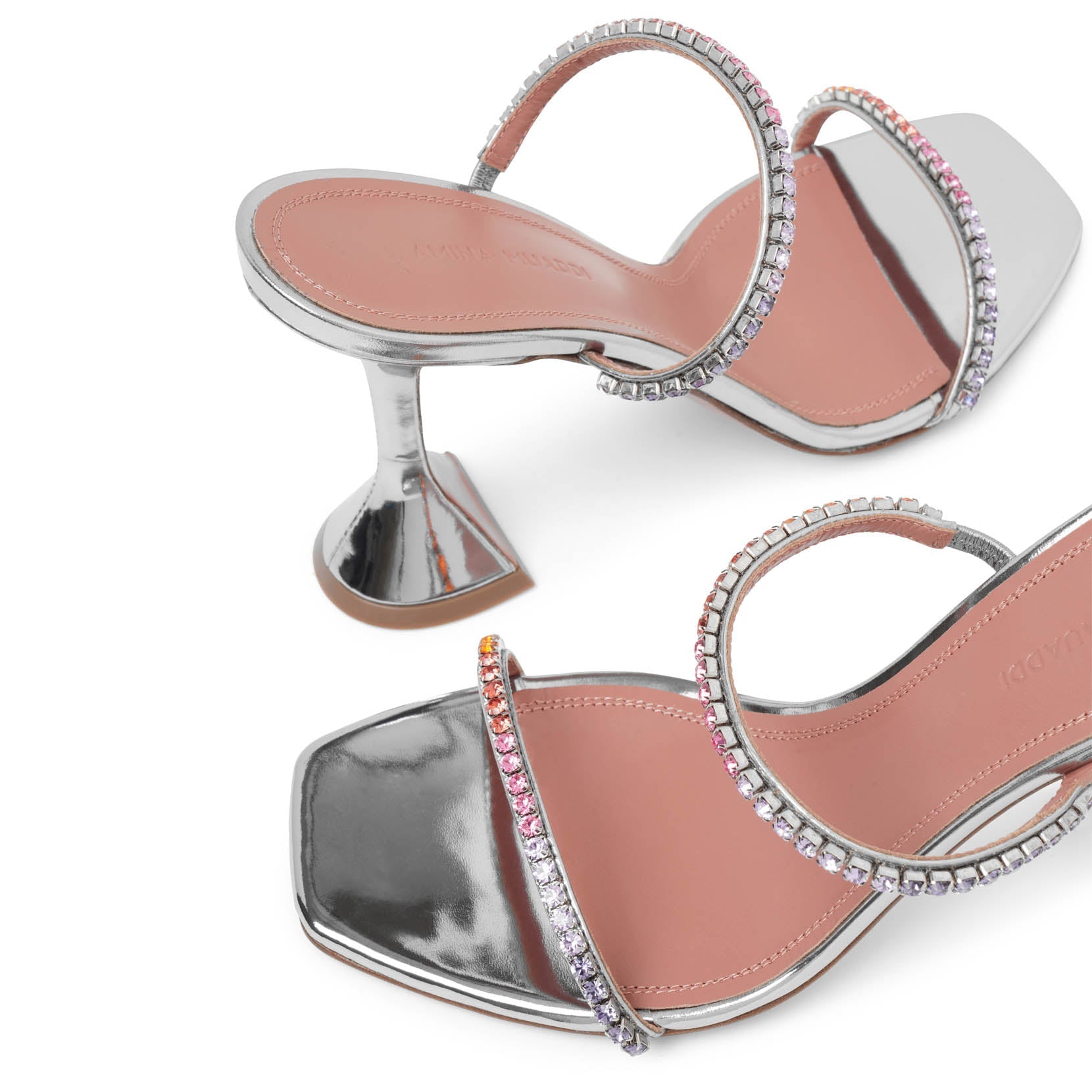 Gilda 95 grey metallic patent sandals