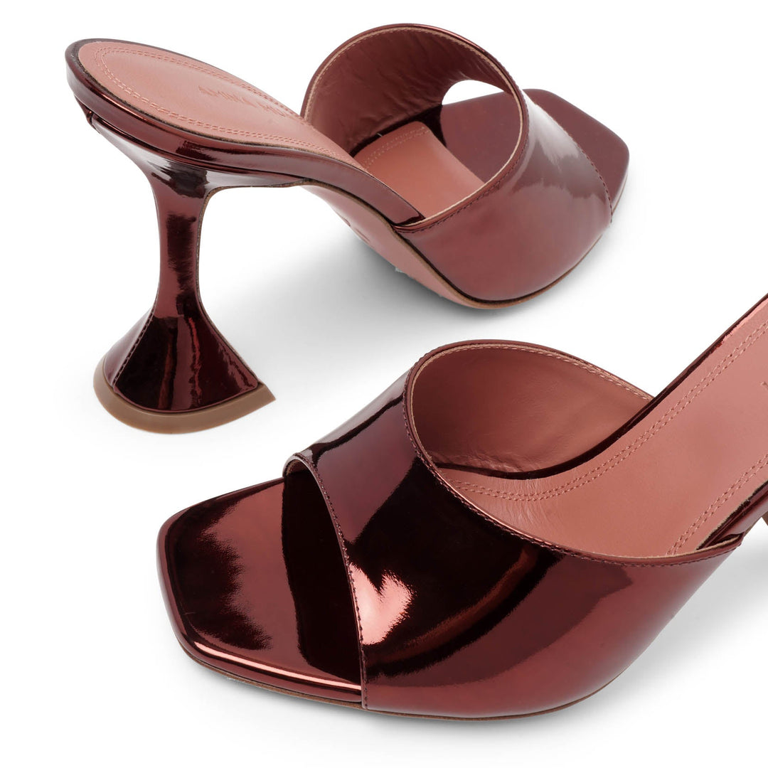 AMINA MUADDI ルピタ ミュール AUTH Amina Muaddi Lupita Mirror Leather Mule Sandals Size