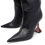 Olivia 95 black leather over knee boots