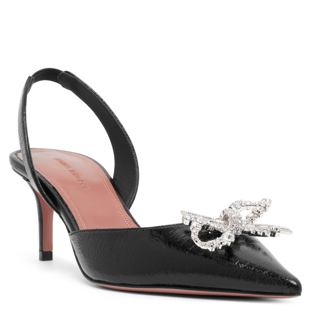 Amina Muaddi | Rosie sling 60 black leather pumps | Savannahs