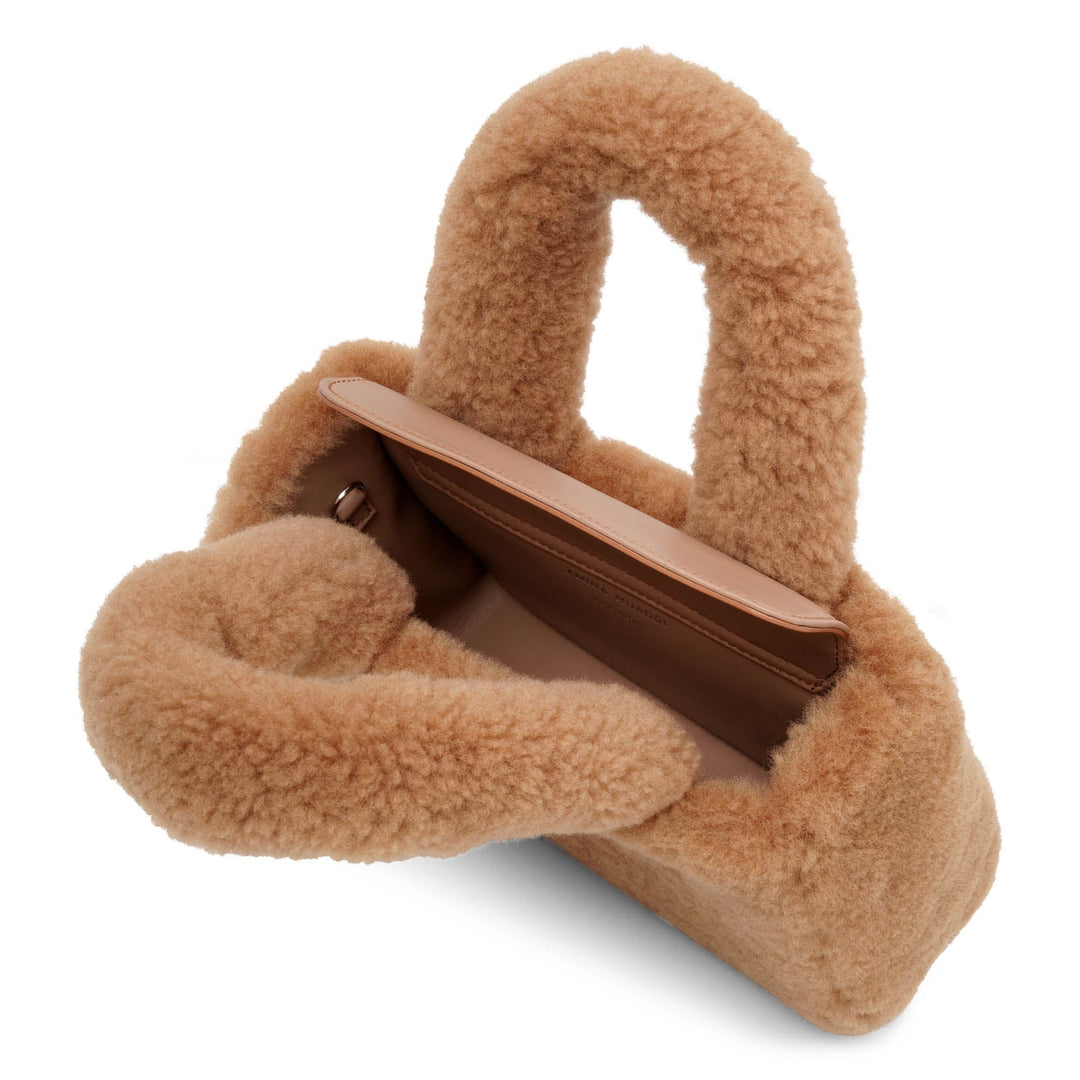 トートバッグ AMINA MUADDI Camel shearling Amini Giuly handbag Amina Muaddi | Amini Giuly brown shearling bag | Savannahs