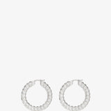 Jah hoop big white and silver crystal earrings