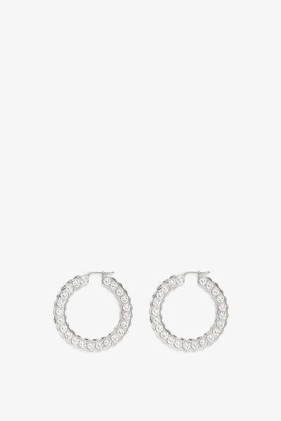 ピアス AMINA MUADDI Earring (JAHHOOPBIG WHICRYSILBASE) Amina Muaddi | Jah hoop big white and silver crystal