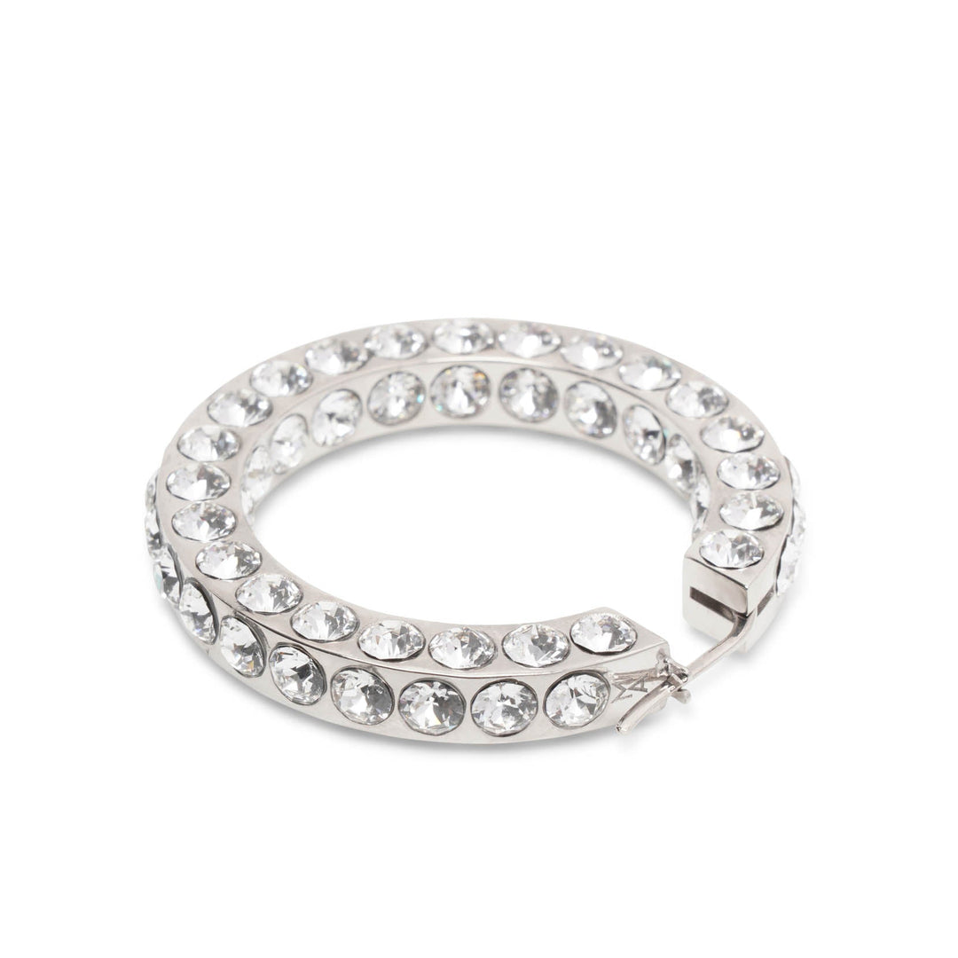ピアス AMINA MUADDI Earring (JAHHOOPBIG WHICRYSILBASE) Amina Muaddi | Jah hoop big white and silver crystal