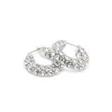 Jah hoop small white and silver crystal earrings