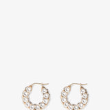 Jah hoop small white and gold crystal earrings