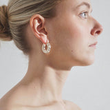 Jah hoop small white and gold crystal earrings