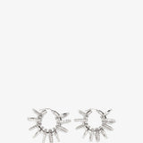 Multi ring hoop big white and silver crystal earrings