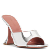 Lupita 95 silver mirror patent mules