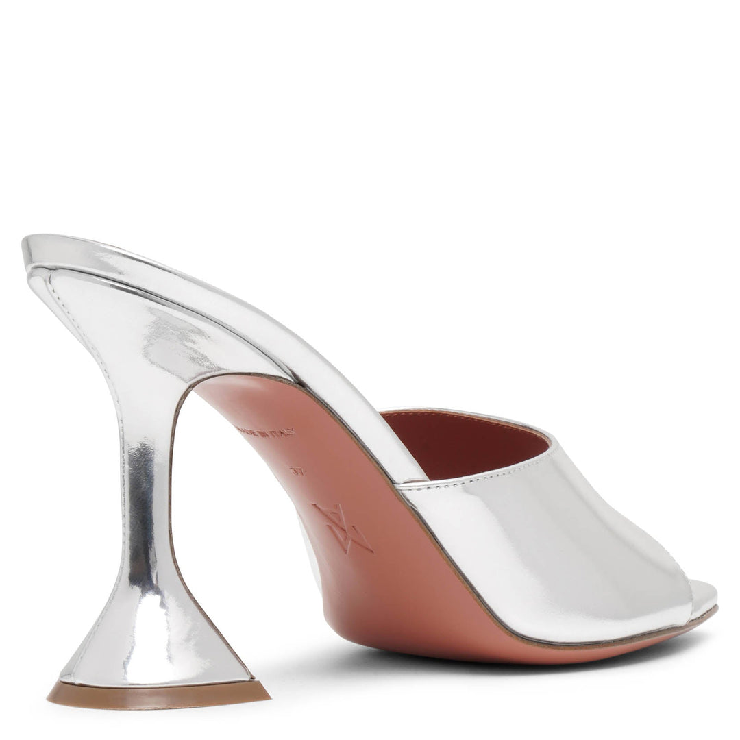サンダル・ミュール AMINA MUADDI SANDAL (CAMERONSLIPPER95MIR SILVER) Cameron Crystal Net Sandal Latte Nappa