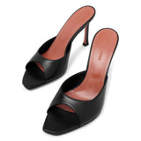 Alexa 90 black leather mules
