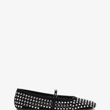 Ane black suede crystals flats
