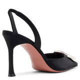 Camelia sling 90 black satin pumps